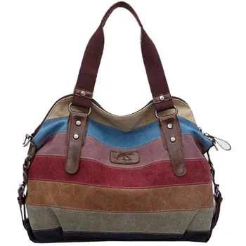 2016 Stripe Vintage Women Shoulder Bag Messenger Bag Female Canvas Hand Bag women's Handbags and Purse Patchwork Tote Sac a Main
2016 Stripe Vintage Women Shoulder Bag Messenger Bag Female Canvas Hand Bag women's Handbags and Purse Patchwork Tote Sac a Main