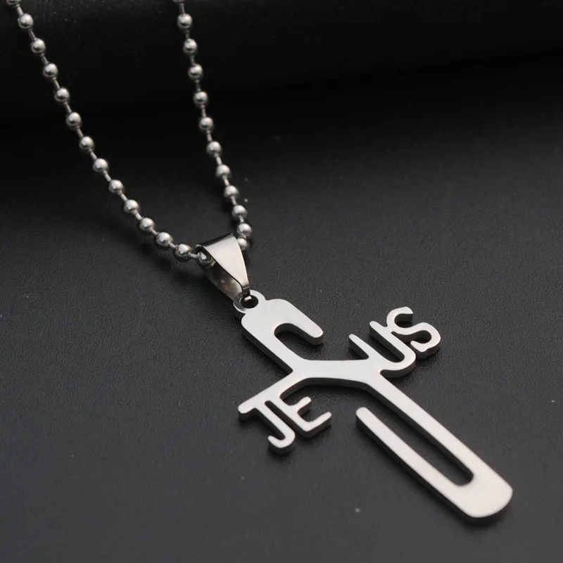 Classic Letter Jesus Stainless Steel Cross Pendant Necklace Beads Chain Christ Cruz Necklace For Women Men Christian Jewelry
Classic Letter Jesus Stainless Steel Cross Pendant Necklace Beads Chain Christ Cruz Necklace For Women Men Christian Jewelry