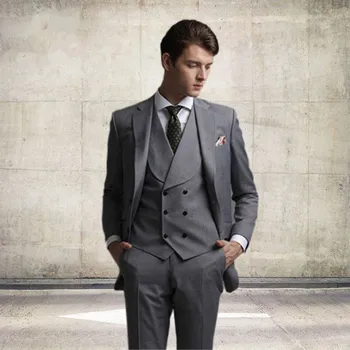 Formal Grey Custom Made Men Suit Grooms Tuxedos Wedding Suits For Men Notched Lapel Men Suits (jacket+pant+vest)
Formal Grey Custom Made Men Suit Grooms Tuxedos Wedding Suits For Men Notched Lapel Men Suits (jacket+pant+vest)