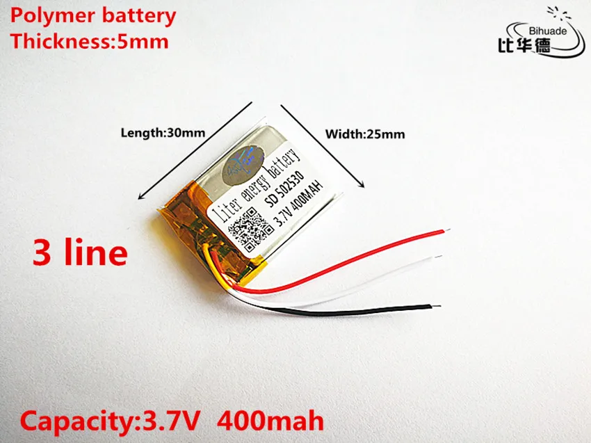 3 line Good Qulity 3.7V,400mAH,502530 Polymer lithium ion / Li-ion battery for TOY,POWER BANK,GPS,mp3,mp4
3 line Good Qulity 3.7V,400mAH,502530 Polymer lithium ion / Li-ion battery for TOY,POWER BANK,GPS,mp3,mp4
