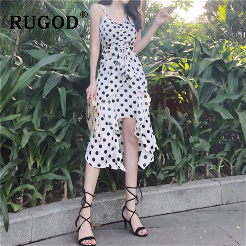 RUGOD Summer spaghetti stap long beach dress women Elegant dot printed long maxi white ladies dresses vestido Korean party dress
RUGOD Summer spaghetti stap long beach dress women Elegant dot printed long maxi white ladies dresses vestido Korean party dress