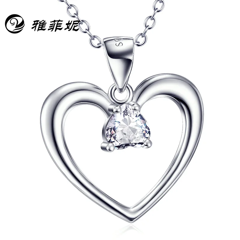 Фото S925 pure silver heart pendant bursting with zircon necklace speed sell like hot cakes goods manufacturers selling | Украшения и