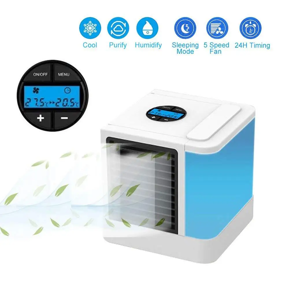 LCD Display Personal Space Air Cooler Portable Mini Humidifier Purifier with 7 Colors Adjustable LED Light Conditioner for Home
LCD Display Personal Space Air Cooler Portable Mini Humidifier Purifier with 7 Colors Adjustable LED Light Conditioner for Home