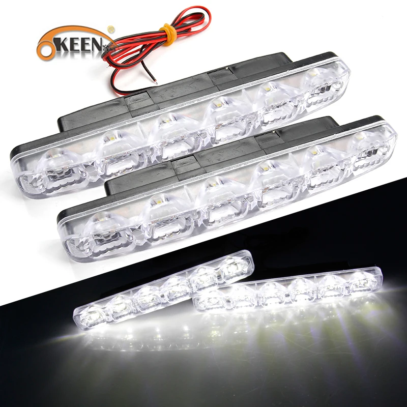 OKEEN 2pcs 6000K white LED Universal DRL Daytime Running Light Car Styling New product 8W bumper Front led headlights
OKEEN 2pcs 6000K white LED Universal DRL Daytime Running Light Car Styling New product 8W bumper Front led headlights