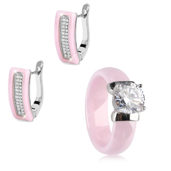Luxury Romantic Wedding Bridal Jewelry Sets Brides Women Ring Earring Set Healthy Never Fade Color Ceramic Crystal Women Gift
Luxury Romantic Wedding Bridal Jewelry Sets Brides Women Ring Earring Set Healthy Never Fade Color Ceramic Crystal Women Gift