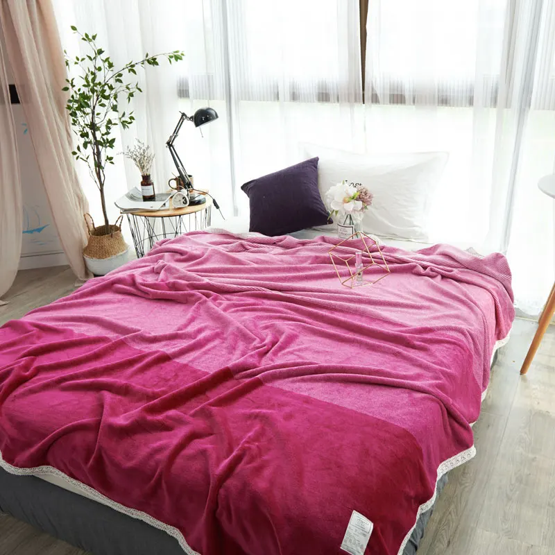 Modern Fashion Rose Red Solid Color Dyed Cotton Felt Blanket Lace For Beds Fleece Warm Winter Sleeping Sofa Blanket Bedspreads
Modern Fashion Rose Red Solid Color Dyed Cotton Felt Blanket Lace For Beds Fleece Warm Winter Sleeping Sofa Blanket Bedspreads