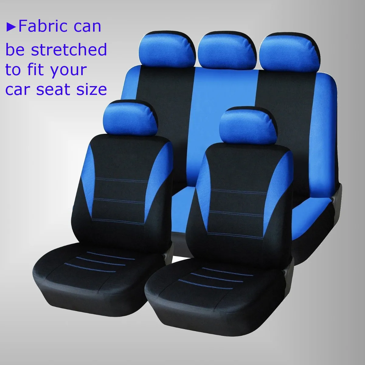 Universal Four Seasons Blue Black Fabric Automobiles Car Seat Cover Protectors 9pc Full Set Compatible
Universal Four Seasons Blue Black Fabric Automobiles Car Seat Cover Protectors 9pc Full Set Compatible