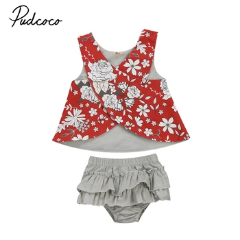 Cute Newborn Baby Girls Clothing Set Infant Red Sleeveless Vest Tops Soft Cotton Gray Shorts Outfits Set Summer Casual Clothes 
Cute Newborn Baby Girls Clothing Set Infant Red Sleeveless Vest Tops Soft Cotton Gray Shorts Outfits Set Summer Casual Clothes