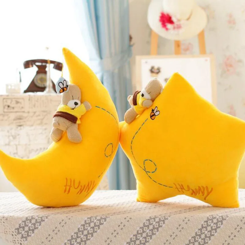 40CM One Piece PP Cotton Stuffed Yellow Moon&Star With Bear Cushions Kids Soft Sleeping Pillows Baby Super Cute Toys 2 Style
40CM One Piece PP Cotton Stuffed Yellow Moon&Star With Bear Cushions Kids Soft Sleeping Pillows Baby Super Cute Toys 2 Style