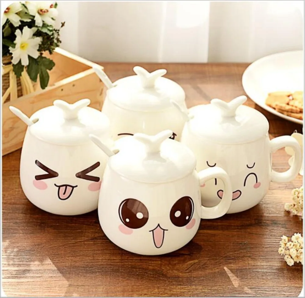 Free shipping 320ML Cartoon Cute Expression Ceramic Mugs Water Cups Porcelain Tea Cup Coffee Mug with cover and spoon
Free shipping 320ML Cartoon Cute Expression Ceramic Mugs Water Cups Porcelain Tea Cup Coffee Mug with cover and spoon
