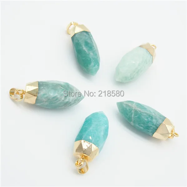 P15042301 Amazonite Stone Petite Spike Point Pendant Charm with Gold Electroplated Cap
P15042301 Amazonite Stone Petite Spike Point Pendant Charm with Gold Electroplated Cap