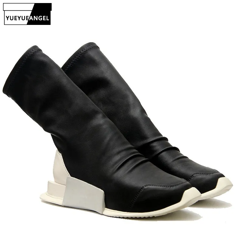 New Design Women Slip On Sock Boots Gothic Platform Increasing Shoes Stretch Pu Leather Mid Calf Boots Female Footwear Plus Size
New Design Women Slip On Sock Boots Gothic Platform Increasing Shoes Stretch Pu Leather Mid Calf Boots Female Footwear Plus Size