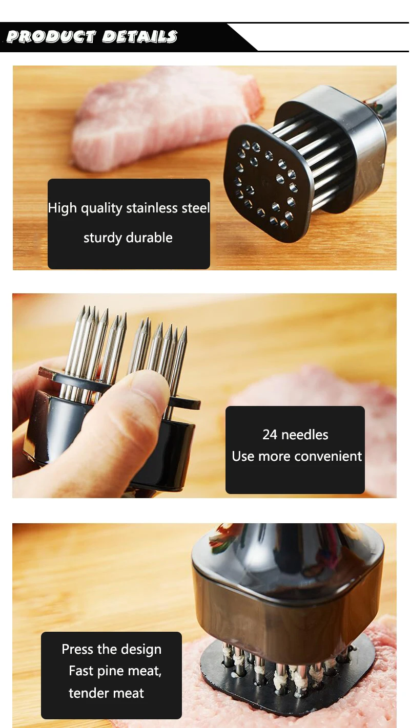 Professional Stainless Steel Needle Meat Tenderizer Steak