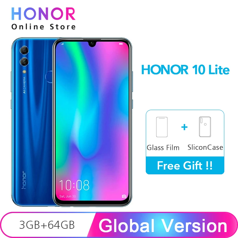 Honor 10 Lite Global Version 32GB / 64GB Android 9.0 Octa Core 6.21 inch 2340*1080P 24MP Camera Google Play Cellphone
Honor 10 Lite Global Version 32GB / 64GB Android 9.0 Octa Core 6.21 inch 2340*1080P 24MP Camera Google Play Cellphone