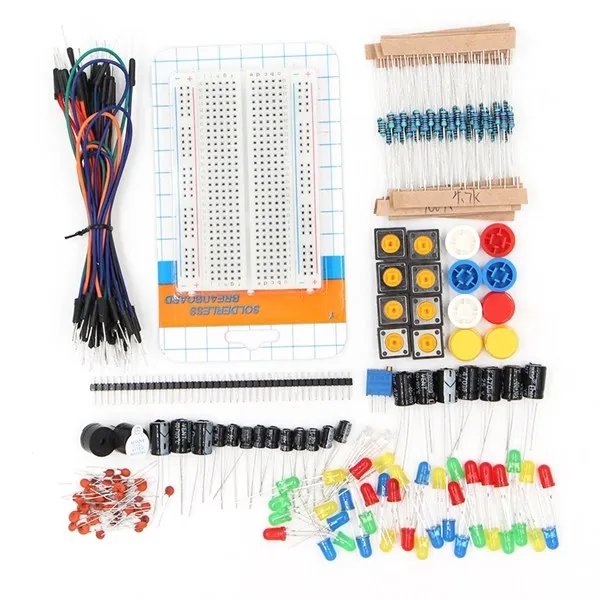 Hot Components starter kit 400 point breadboard+30 x jumper wires+Resistor Kit + Capacitor Kit+2xbuzzer+LEDs with Plastic Box
Hot Components starter kit 400 point breadboard+30 x jumper wires+Resistor Kit + Capacitor Kit+2xbuzzer+LEDs with Plastic Box