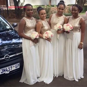 African Bridesmaids Dresses O Neck A Line Gold And White Sequin Bridesmaid Dresses Elegant Party Dress Women Wedding
African Bridesmaids Dresses O Neck A Line Gold And White Sequin Bridesmaid Dresses Elegant Party Dress Women Wedding