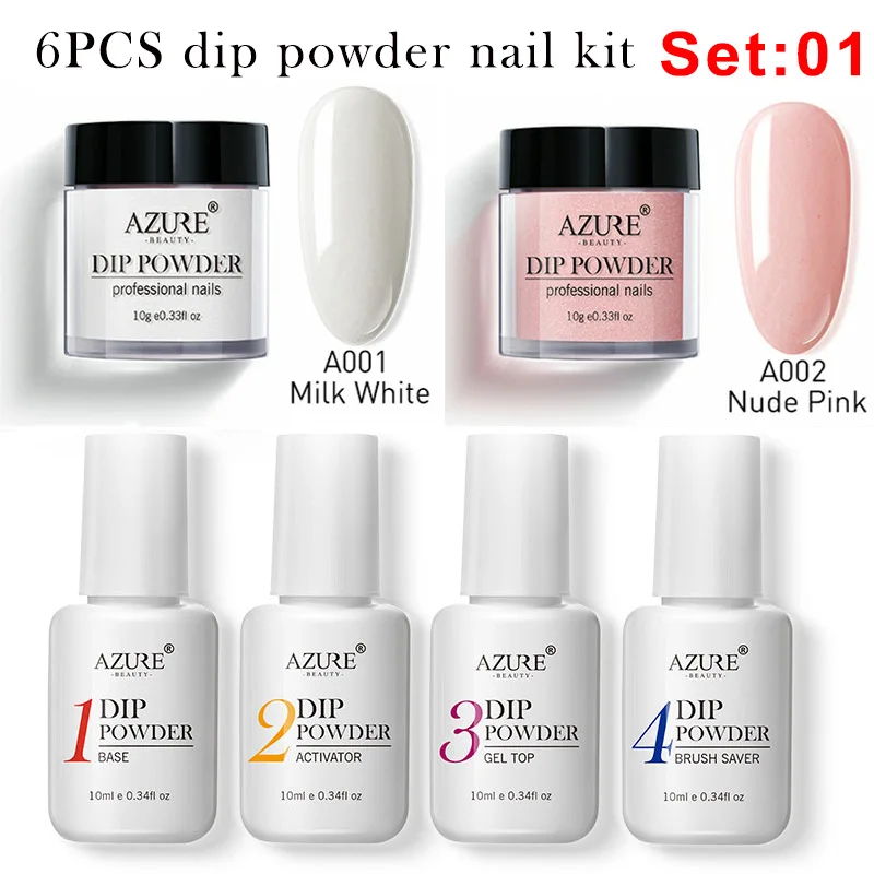 Azure Beauty 6Pcs/Lot White Color Dipping Powder Nail Art Gradient Color Powder Set Shiny Glitter Dip Powder Base Top Gel Kits
Azure Beauty 6Pcs/Lot White Color Dipping Powder Nail Art Gradient Color Powder Set Shiny Glitter Dip Powder Base Top Gel Kits