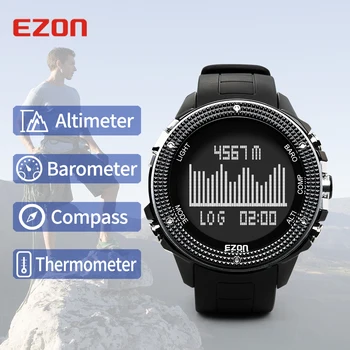 

EZON H501 Professional Outdoor Hiking Climbing Sports Digital Watch 50M Waterproof Thermometer Altimeter Barometer Compass Clock
