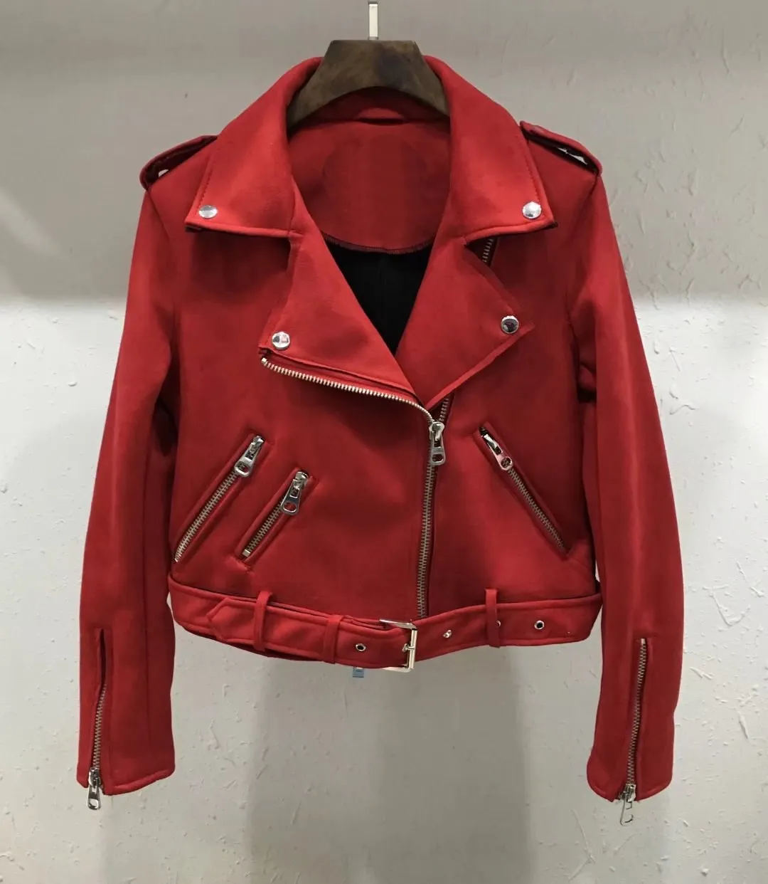 6 Colors Autumn Women Slim Short Jacket Casual Long Sleeve Zipper Coat Solid Fashion Punk Style Fabric Suede Jacket Outwear
6 Colors Autumn Women Slim Short Jacket Casual Long Sleeve Zipper Coat Solid Fashion Punk Style Fabric Suede Jacket Outwear