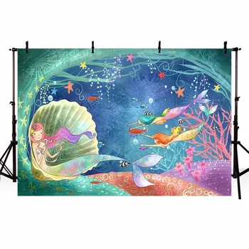 under the sea background backdrop for photography white shell colorful fishes with mermaid princess backdrop for photo studios
under the sea background backdrop for photography white shell colorful fishes with mermaid princess backdrop for photo studios