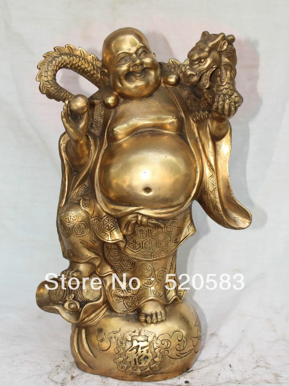 free 15" Chinese Bronze Wealth Money Happy Laugh Maitreya Buddha Dragon Ball Statue fast
free 15" Chinese Bronze Wealth Money Happy Laugh Maitreya Buddha Dragon Ball Statue fast