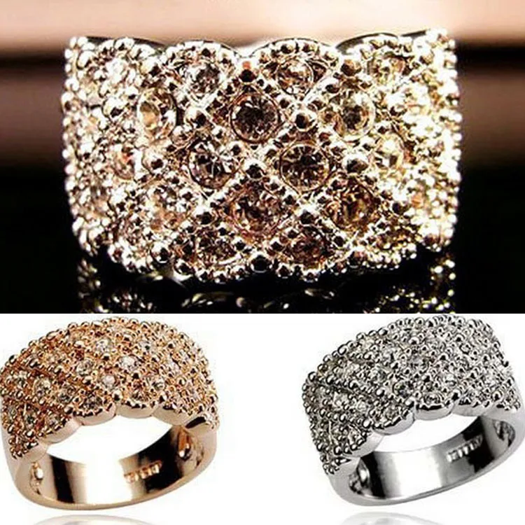 Women Fashion Jewelry Luxury Full Rhinestone Ring Sparkling Rings Gold Silver 2 Colors Drop Shipping
Women Fashion Jewelry Luxury Full Rhinestone Ring Sparkling Rings Gold Silver 2 Colors Drop Shipping