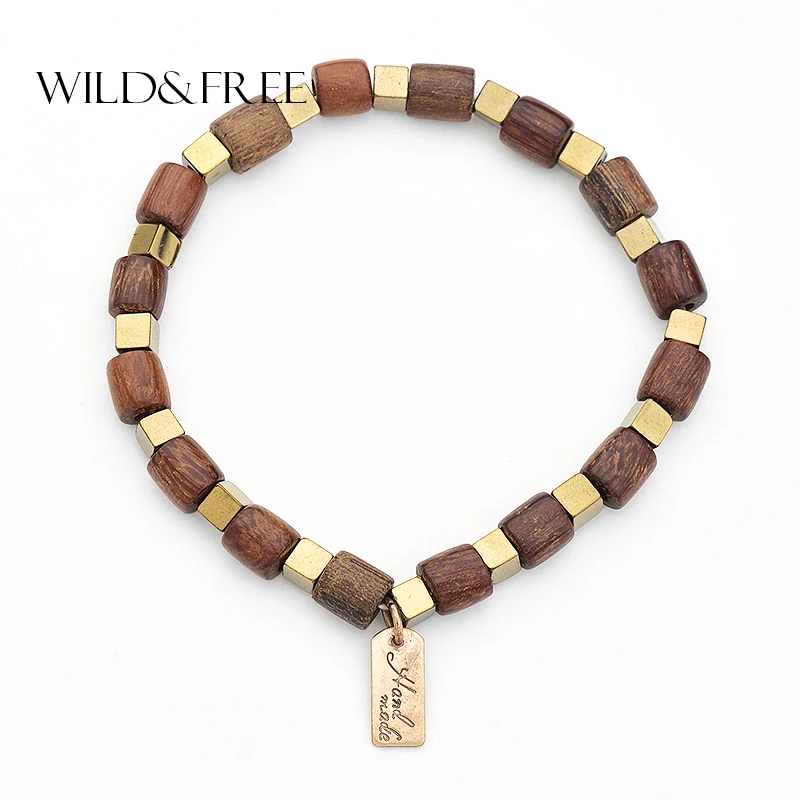WILD & FREE Handmade Natural Wood Beads Bracelets Vintage Buddha Letter Charm Bracelets Bangles For Women Jewelry Wholesale
WILD & FREE Handmade Natural Wood Beads Bracelets Vintage Buddha Letter Charm Bracelets Bangles For Women Jewelry Wholesale