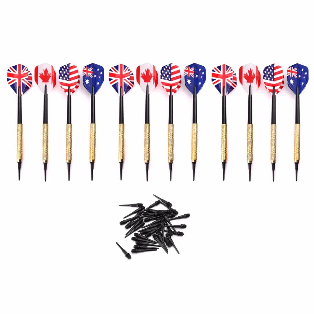 12Pcs/Set Soft Tip Darts With 36pcs Extra Tips Plastic Points Needle Electronic Dart | Спорт и развлечения
