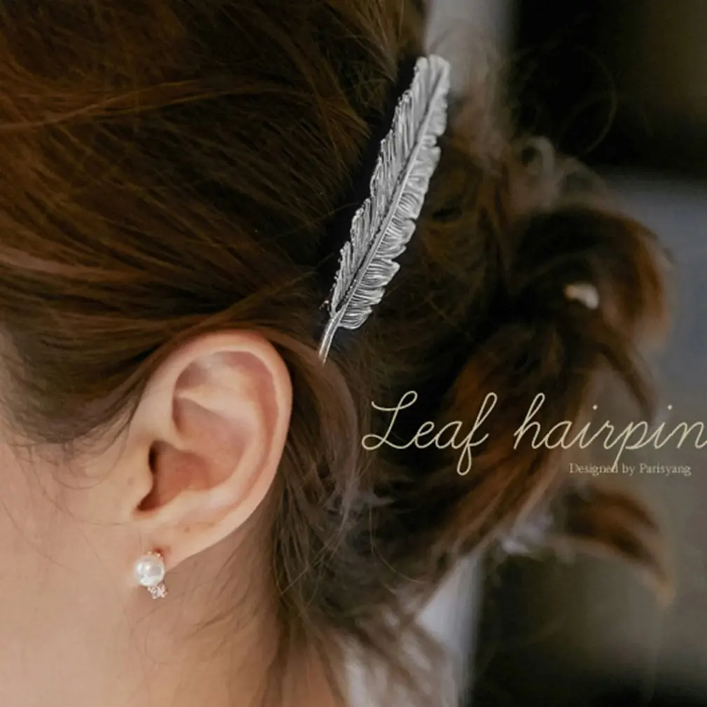 Stylish Hairband Feather Hairpin Leaves Side Clip Women Hair Bands Casual Bohemian Turban Ponytail Jewelry Accessories |