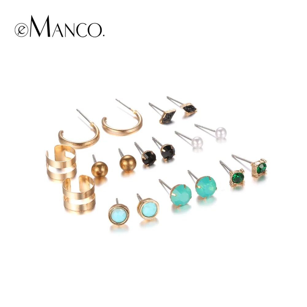 eManco Unique Design Trendy Multi Colored Stud Earrings Set for Women Green Crystal ear Jewelry
eManco Unique Design Trendy Multi Colored Stud Earrings Set for Women Green Crystal ear Jewelry