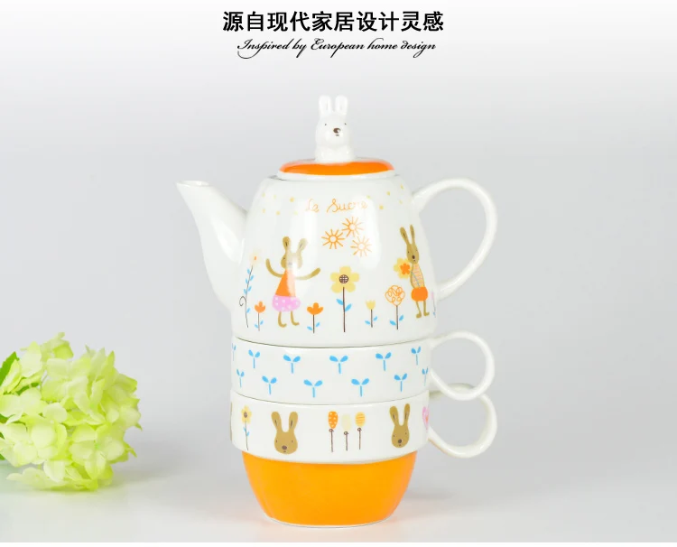 Dirnkware 3pcs Suits Ceramic Creative cute cartoon teapot Afternoon tea set cups rabbit pots
Dirnkware 3pcs Suits Ceramic Creative cute cartoon teapot Afternoon tea set cups rabbit pots