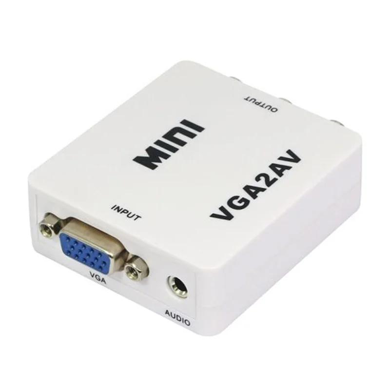 1pc 1080P Mini VGA to AV RCA Converter with 3.5mm Audio VGA2AV/CVBS+Audio Convertor for HDTV PC
1pc 1080P Mini VGA to AV RCA Converter with 3.5mm Audio VGA2AV/CVBS+Audio Convertor for HDTV PC