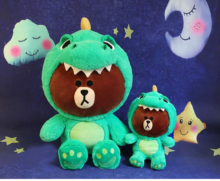 line town Brown Bear Transform plush toy dinosaur coat stuffed Toy lovely sofa Decoration Gift Doll cartoon gift for girl
line town Brown Bear Transform plush toy dinosaur coat stuffed Toy lovely sofa Decoration Gift Doll cartoon gift for girl