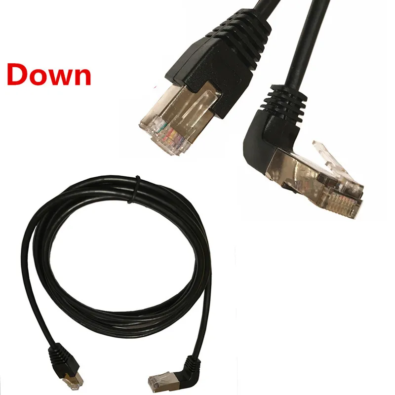 

Elbow Down Angled Cat5e 8P8C STP Cat5 Cat 5e RJ45 Lan Ethernet Network Patch Cord to Straight Cable 90 Angled 50cm 1m 2m 5m