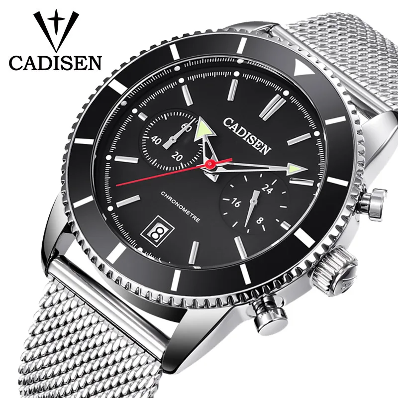 CADISEN Fashion Chronograph Men Watch Top Brand Luxury Quartz Watch 30M Waterproof Sport Male Wrist Watch Relogio Masculino 2019 
CADISEN Fashion Chronograph Men Watch Top Brand Luxury Quartz Watch 30M Waterproof Sport Male Wrist Watch Relogio Masculino 2019