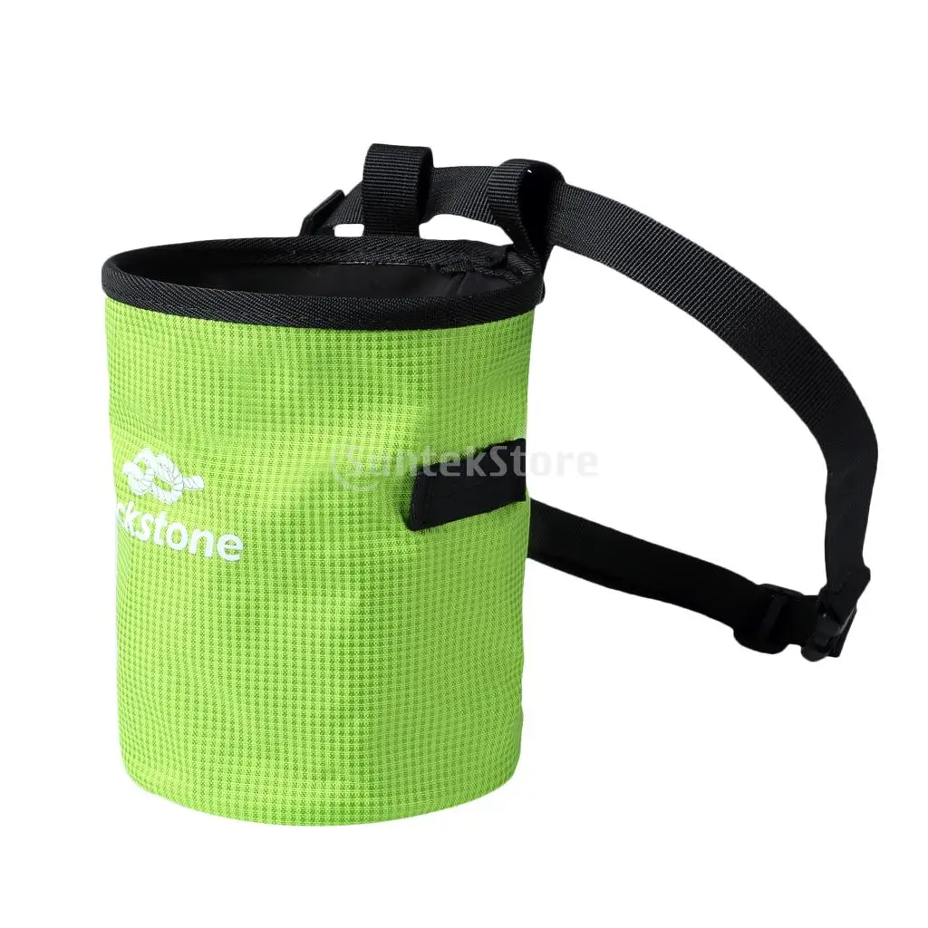 Large Gymnastics Rock Climbers Outdoor Climbing Chalk Bag with Drawstring Closure Adjustable Belt & Brush Slot