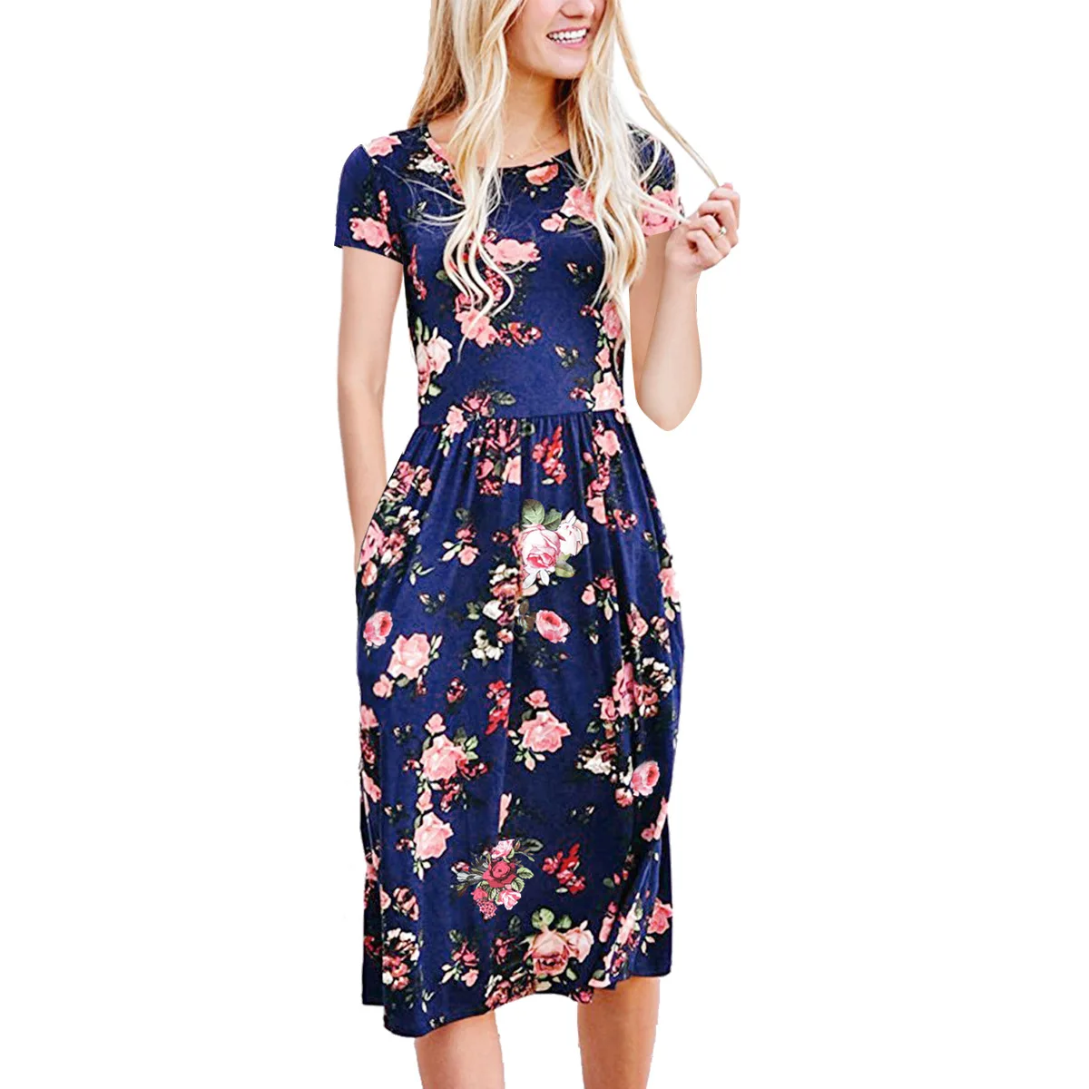 2019 New Printed Casual Floral Dress Cotton Vestido Elegant Red Ruffle Short Sleeve Elbise Casual Retro Floral Blue Flower Dress
2019 New Printed Casual Floral Dress Cotton Vestido Elegant Red Ruffle Short Sleeve Elbise Casual Retro Floral Blue Flower Dress