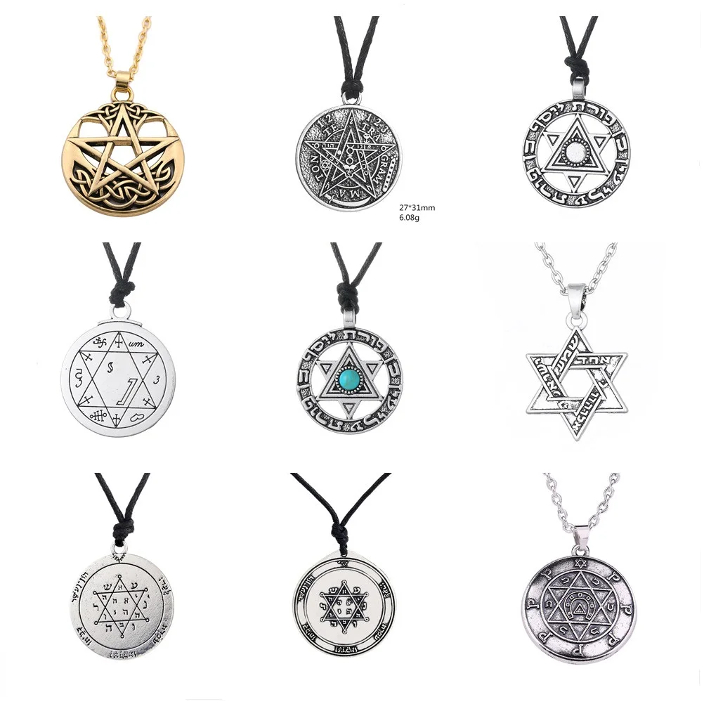 SKYRIM Vintage Wicca Tetragrammaton Pentagram Pentacle Pendant Necklace Solomon Talisman Amulet Jewelry for Men Christmas Gift
SKYRIM Vintage Wicca Tetragrammaton Pentagram Pentacle Pendant Necklace Solomon Talisman Amulet Jewelry for Men Christmas Gift