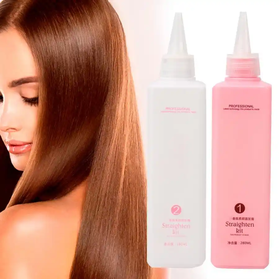 Hair Straightening Cream Set Treatment Plant Extract Hair Repair