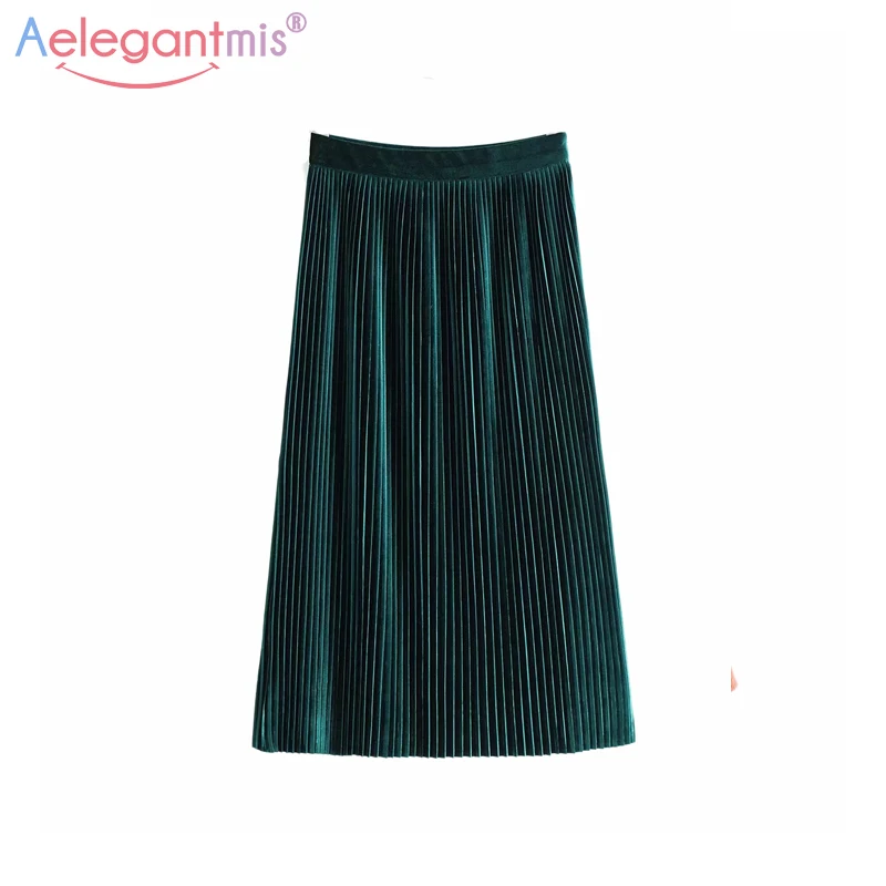 Aelegantmis 2019 Spring Summer New Fashion Velvet Pleated Skirt Women Casual Velour Midi Skirt Ladies Elastic High Waist Skirts
Aelegantmis 2019 Spring Summer New Fashion Velvet Pleated Skirt Women Casual Velour Midi Skirt Ladies Elastic High Waist Skirts
