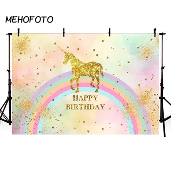 MEHOFOTO Cartoon Gold Unicorn Party Photography Backdrops Rainbow Baby Shower Photo Background Dessert Table Decorate
MEHOFOTO Cartoon Gold Unicorn Party Photography Backdrops Rainbow Baby Shower Photo Background Dessert Table Decorate