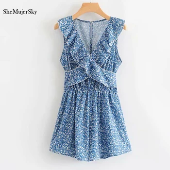 SheMujerSky Blue Little Floral Print Rompers Womens Jumpsuit Shorts Elegant Ruffles V-neck Playsuits Sleeveless Overalls 2019
SheMujerSky Blue Little Floral Print Rompers Womens Jumpsuit Shorts Elegant Ruffles V-neck Playsuits Sleeveless Overalls 2019