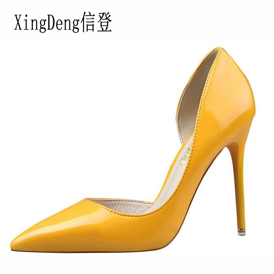 XingDeng Women Patent Leather Pointed Toe Sexy Wedding Party High Heels Pumps Shoes Ladies Thin Heels Design Dress Stilettos
XingDeng Women Patent Leather Pointed Toe Sexy Wedding Party High Heels Pumps Shoes Ladies Thin Heels Design Dress Stilettos