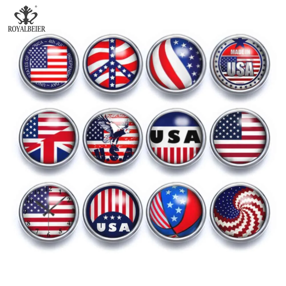 ROYALBEIER 12pcs/lot Mixed Patterns Flag 12mm Glass Snap Button Jewelry Faceted Glass Snap Fit Snap Earrings Bracelet Necklace
ROYALBEIER 12pcs/lot Mixed Patterns Flag 12mm Glass Snap Button Jewelry Faceted Glass Snap Fit Snap Earrings Bracelet Necklace