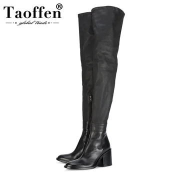 TAOFFEN New Genuine Leather Loots With Square High Heels Zipper Over The Knee Boots Sexy Autmun Boots Women Shoes Size 31-45
TAOFFEN New Genuine Leather Loots With Square High Heels Zipper Over The Knee Boots Sexy Autmun Boots Women Shoes Size 31-45