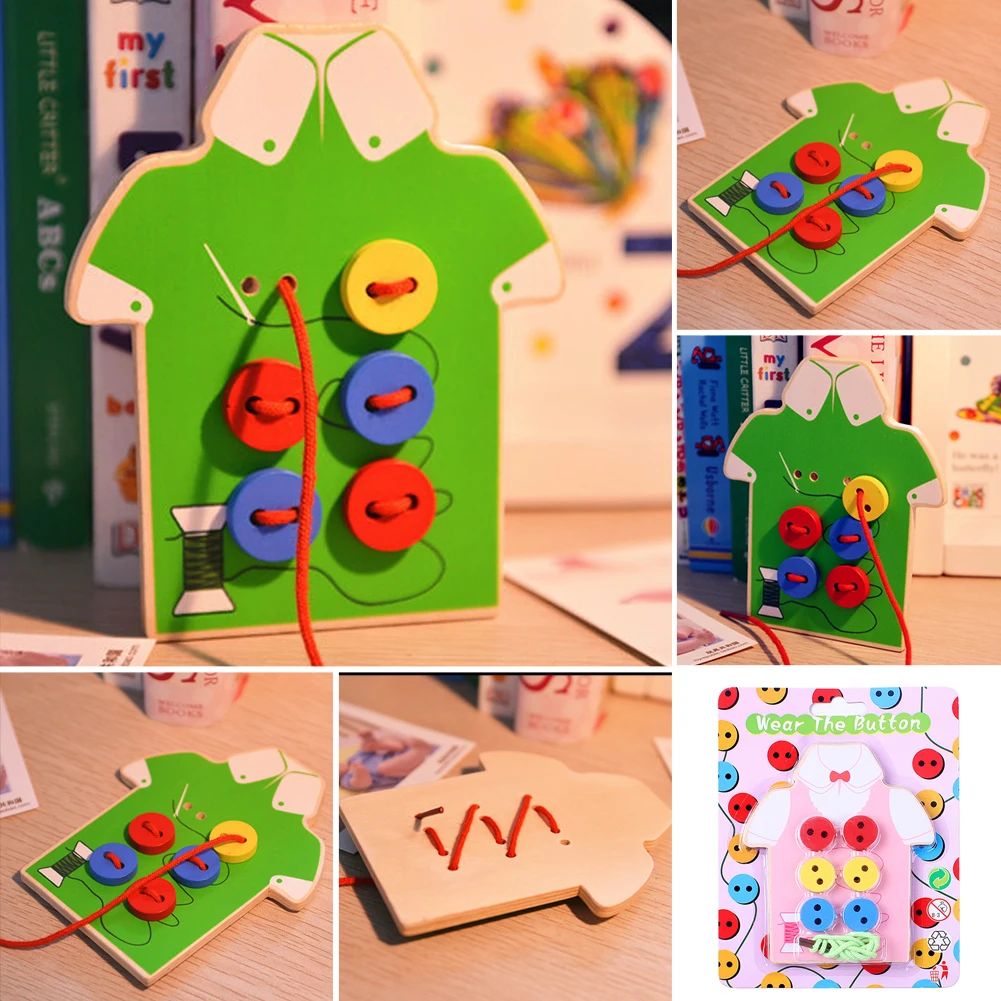 Wooden Baby Kids Montessori Educational Toys Children Beads Lacing Board Wooden Toys Kids Sew On Buttons Early teaching tools
Wooden Baby Kids Montessori Educational Toys Children Beads Lacing Board Wooden Toys Kids Sew On Buttons Early teaching tools
