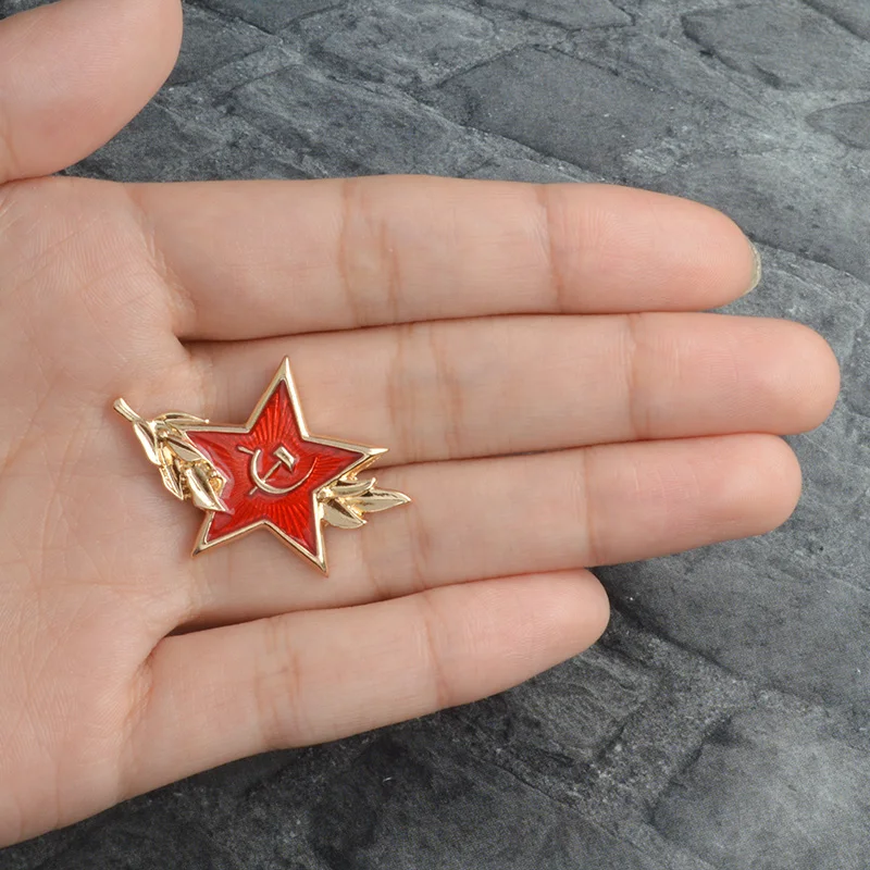 USSR Symbol Red Star Enamel Brooch Pins Denim clothes bag buckle Button Badge Cold War Jewelry Gift for Military fans
USSR Symbol Red Star Enamel Brooch Pins Denim clothes bag buckle Button Badge Cold War Jewelry Gift for Military fans