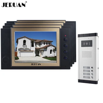 

JERUAN Apartment 4 Doorbell 8`` TFT Video Door Phone Record Intercom System 700TVL IR Night Vision COMS Camera For 4 Household