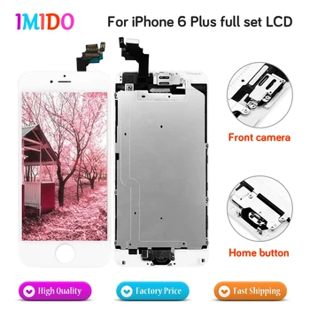 10PCS 5.5 inch LCD For iPhone 6 plus Full Set LCD Display Home button+Front camera touch screen digitizer assembly replacement
10PCS 5.5 inch LCD For iPhone 6 plus Full Set LCD Display Home button+Front camera touch screen digitizer assembly replacement