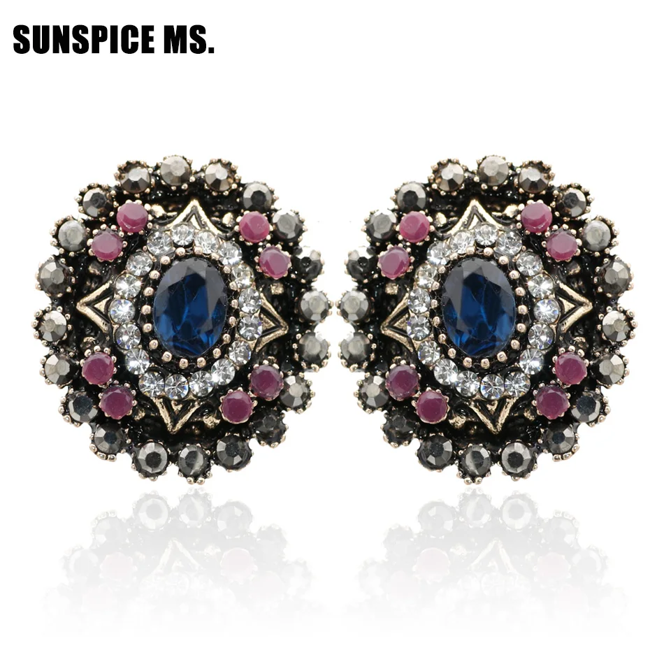 NewStyle Turkish Women Round Resin Vintage Earrings Antique Gold Color Indian Stud Earring Fashion Jewelry Bridal Wedding Bijoux
NewStyle Turkish Women Round Resin Vintage Earrings Antique Gold Color Indian Stud Earring Fashion Jewelry Bridal Wedding Bijoux